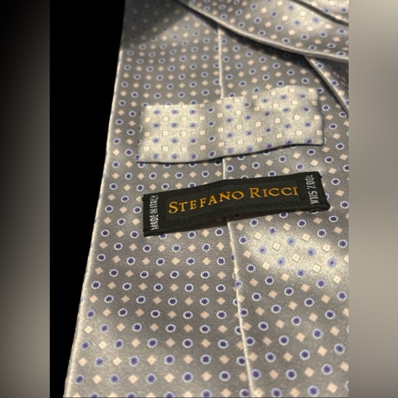 Free with Purchase - Vintage Stefano Ricci Silver Silk Tie - Picture 7 of 8